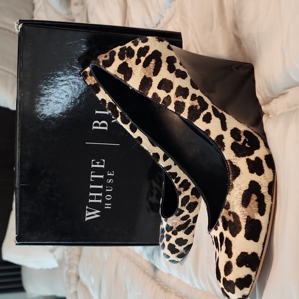 Leopard black and white heels.            White House Black Market